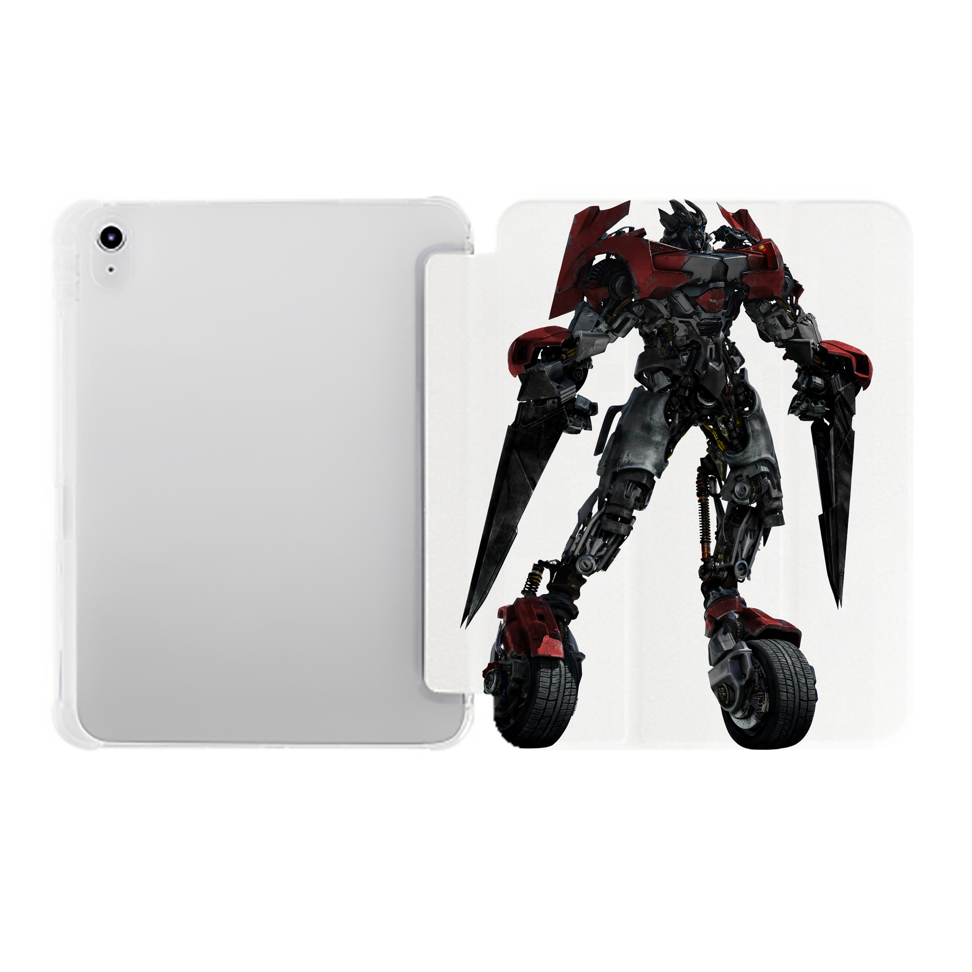 （画像用） Transformers トランスフォーマー IPad ケース ペン収納付き 三つ折りスタンド PUレザー×シリコン 対応機種9.5/10.5/10.9インチ